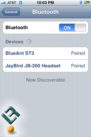 JayBird JB-200 Paired with iPhone