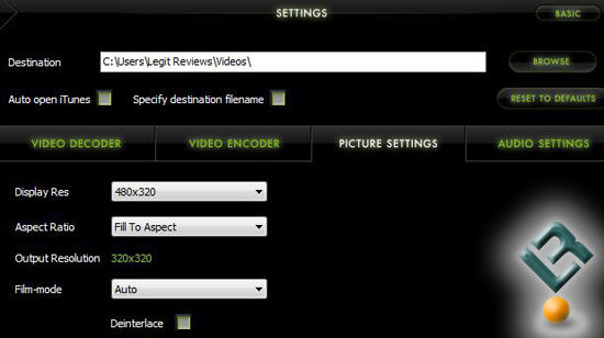 Elemental Technologies BadaBoom v1.0 Advanced Settings