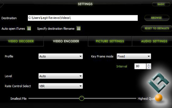 Elemental Technologies BadaBoom v1.0 Advanced Settings