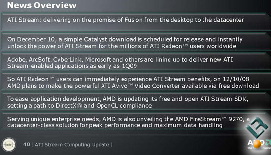 ATI Stream Update for Radeon HD Graphics Cards