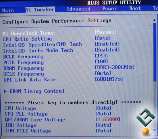 ASUS P6T Motherboard BIOS Settings