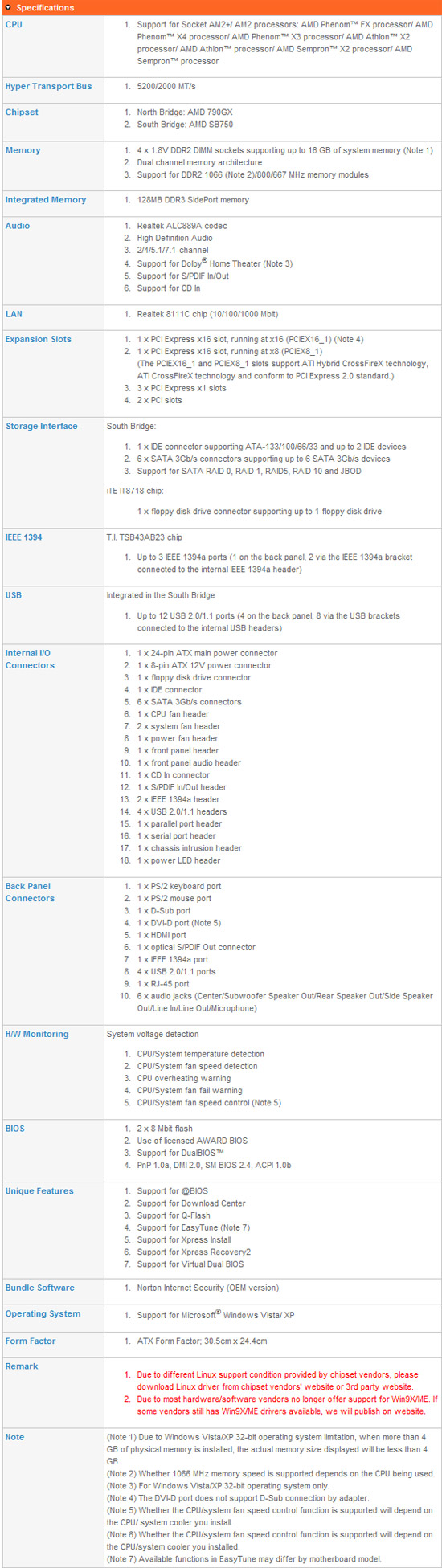 Gigabyte GA-MA790GP-DS4H Review