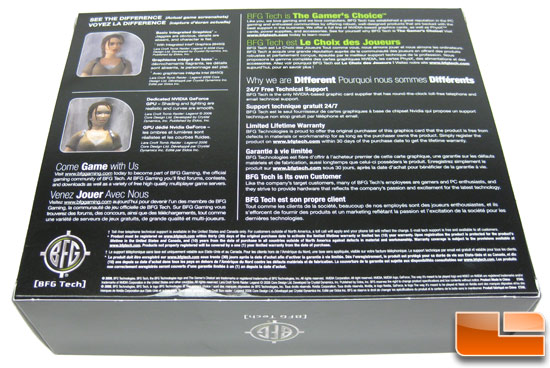 BFG Tech GeForce GTS 250 Retail Box Back