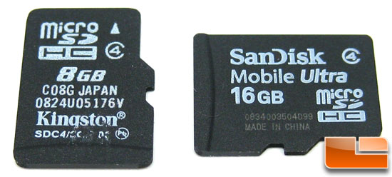 Sandisk and Kingston microSDHC Cards