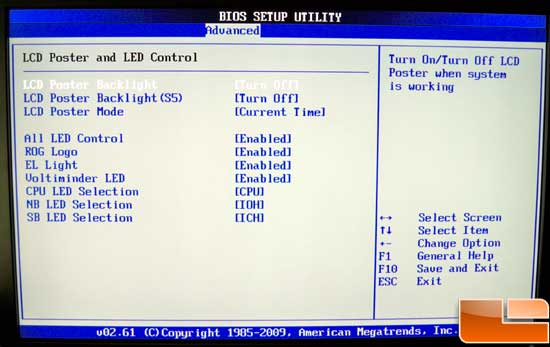 ASUS Rampage 2 Extreme LCD Poster Menu