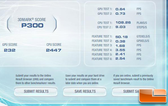 3dmark Vantage Benchmark Results