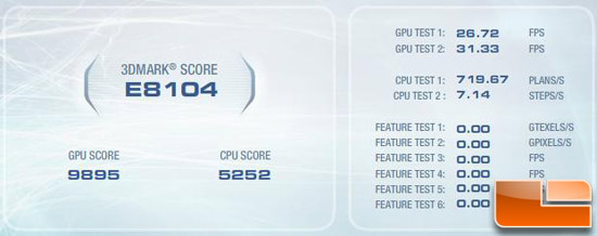 3dmark Vantage Benchmark Results