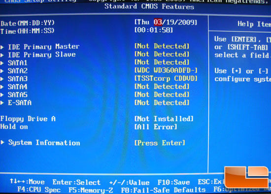 MSI 790GX G65 BIOS Date and Time
