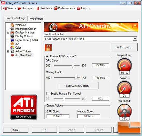 ATI Radeon HD 4770 Video Card Overclocking