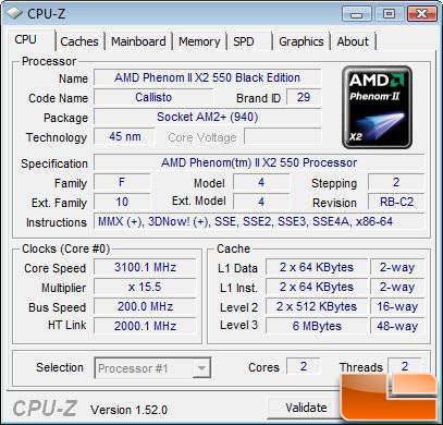 AMD Phenom II X2 550 Processor Stock