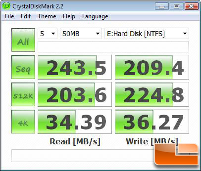 CrystalDiskMark v2.2 Benchmark