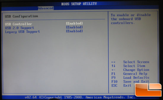 ASRock M3A780GXH USB Settings