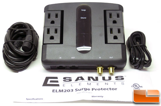 Sanus Elements ELM203-B1 Surge Protector