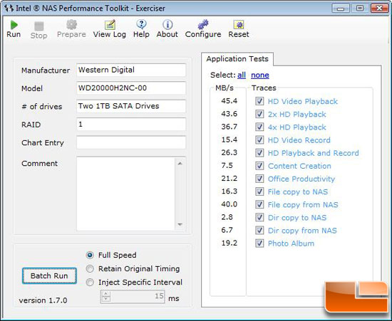 My Book World Edition II - Intel NASPT Benchmark Results