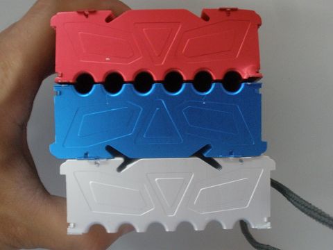 Megahalems Revision B red/blue/silver colour comparison