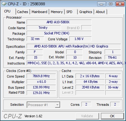 AMD A10-5800K APU Overclocked To 7.86GHz on Gigabyte F2A85X-UP4 Motherboard