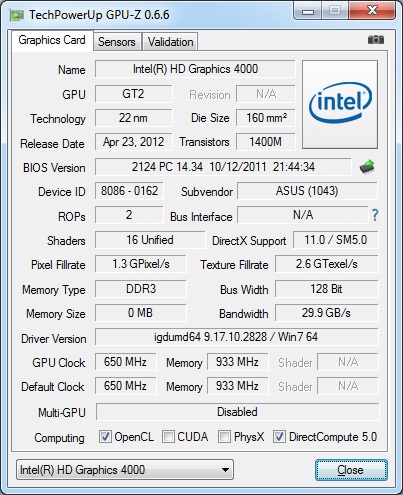 GPU-Z 0.6.6 Utility