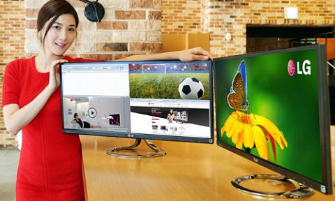 LG EA93 UltraWide monitor with booth babe (not included)