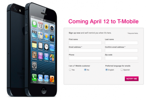 T-Mobile to Launch LTE and Sell iPhone 5 in April