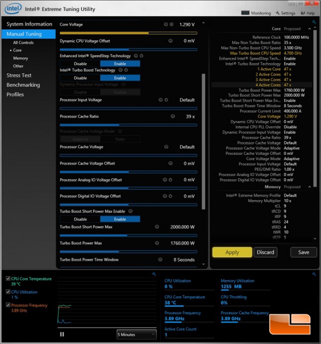 Intel Extreme Tuning Utility XTU