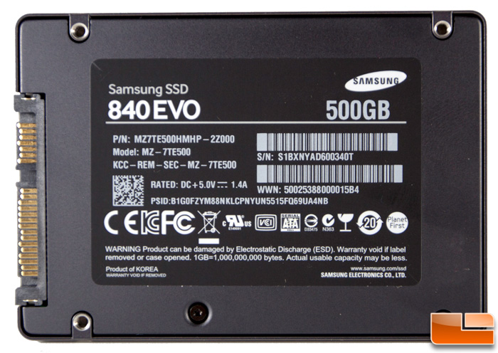 Samsung 840 EVO Rear