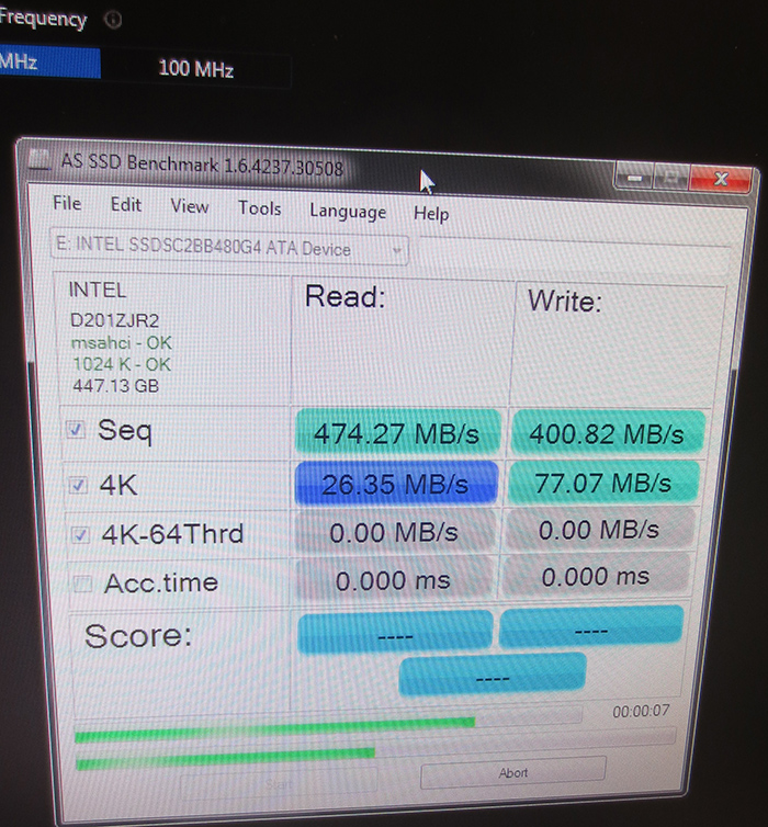 Intel SSD Overclocking Default Performance