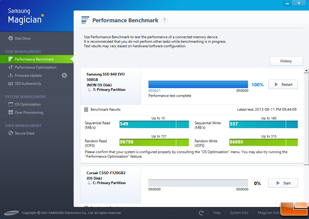 Samsung SSD Magician screenshot