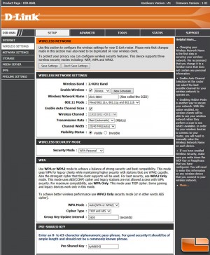 D-Link 8668L Dual-Band Router GUI