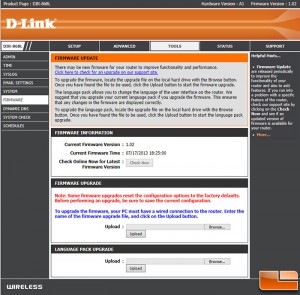 D-Link 8668L Dual-Band Router GUI