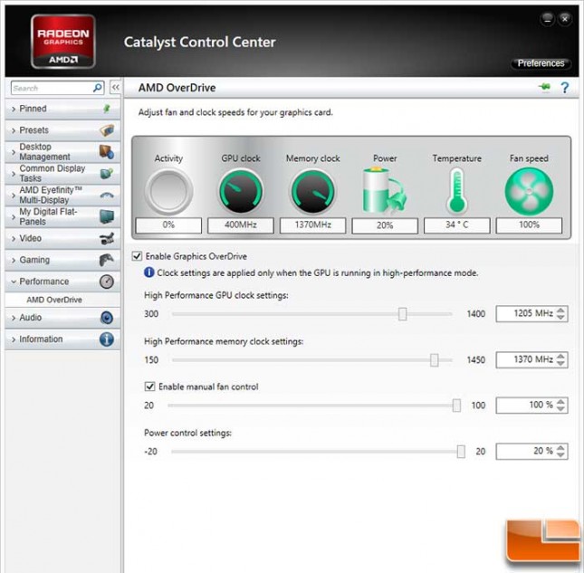 HD7870 Castalyst Control Overclocked