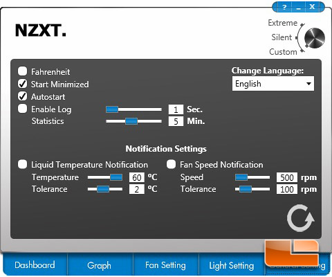 NZXT Kraken Control General Settings