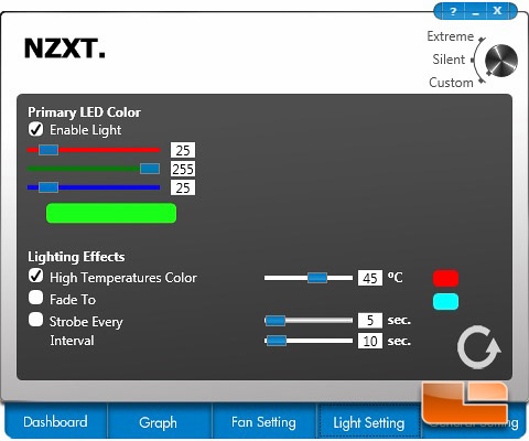 NZXT Kraken Control Light Settings