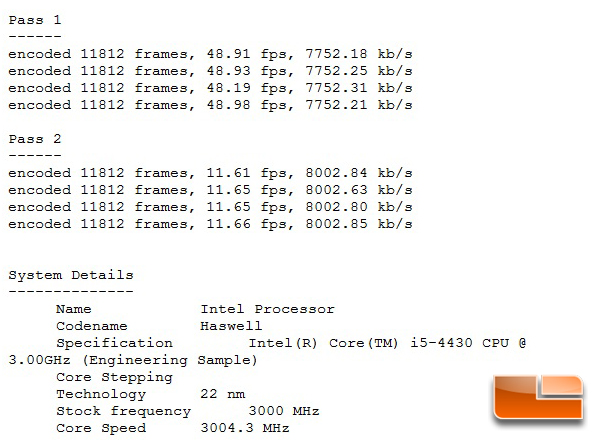 Alienware X51 R2 x264 HD Video Encoding Benchmark Performance