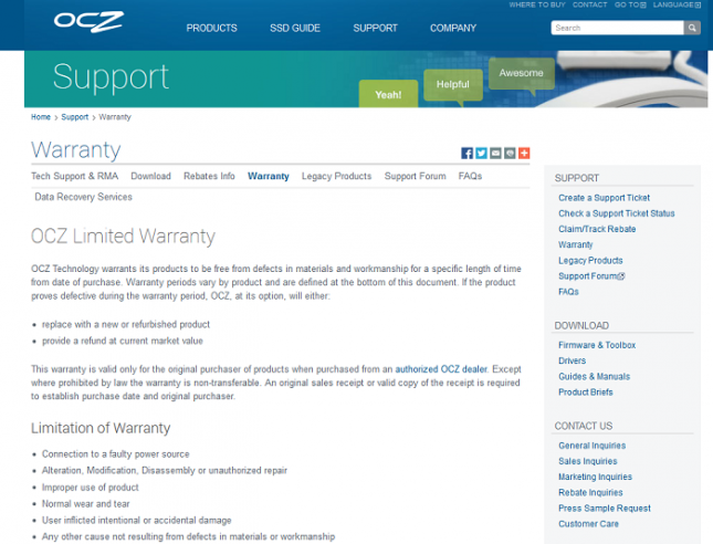 OCZ Warranty