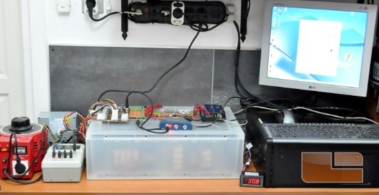 Complete test setup during trial run