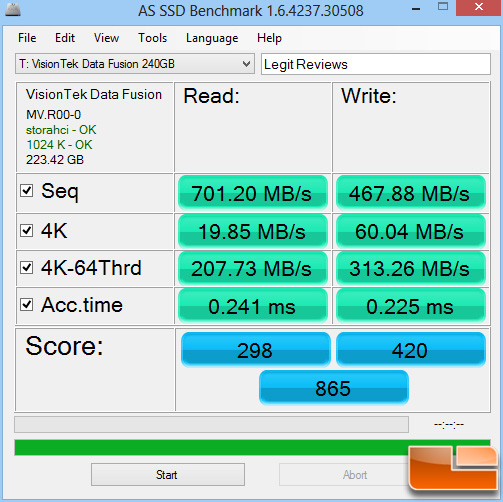 AS-SSD  VisionTek PCIe SSD