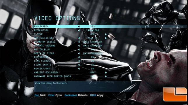 R7950 Batman Origins Settings