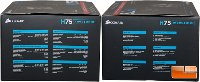 Corsair H75 Box Left and Right