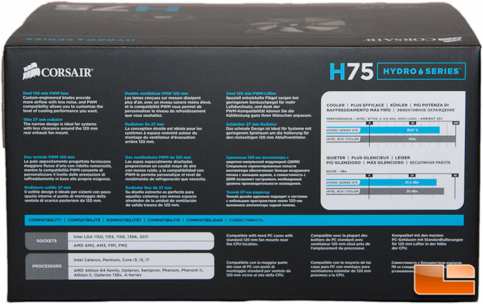 Corsair H75 Box Rear