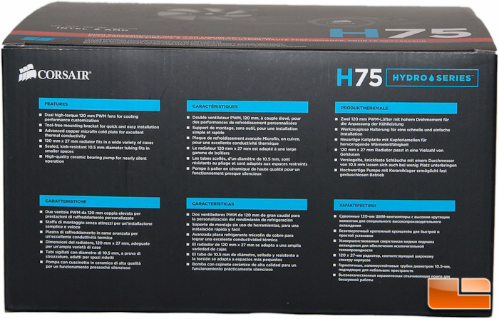 Corsair H75 Box Face