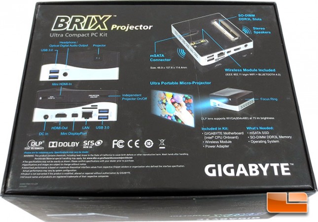 GIGABYTE BRIX Ultra SFF PC & Projector Packaging