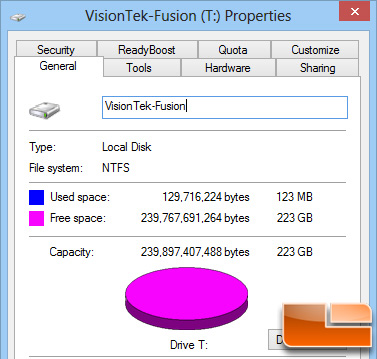 Properties VisionTek PCIe SSD