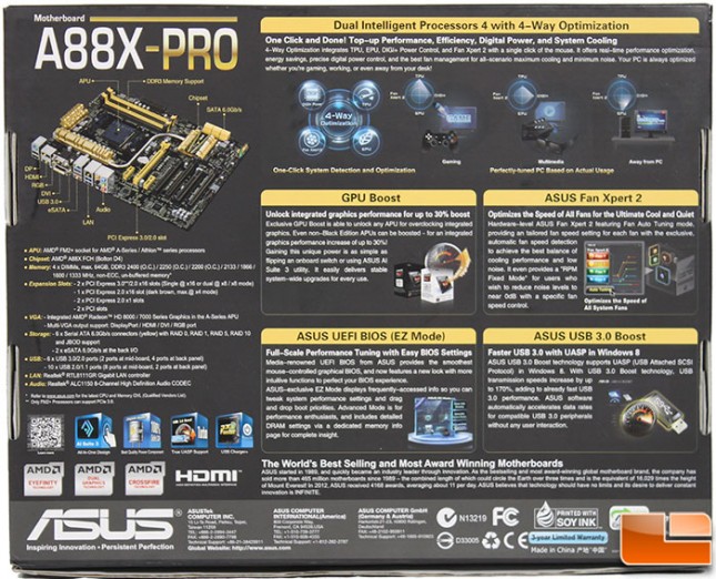 A88X-PRO Back of Box