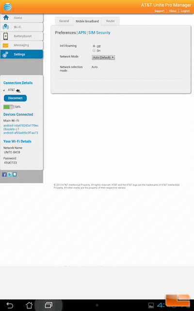 AT&T Unite Pro Web GUI