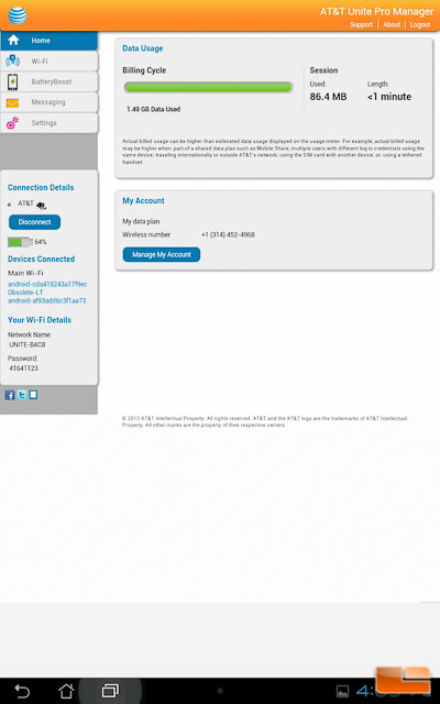 AT&T Unite Pro Web GUI