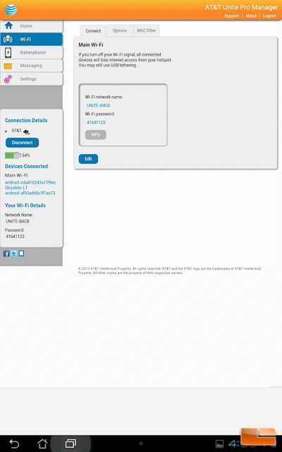 AT&T Unite Pro Web GUI