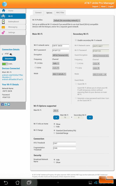 AT&T Unite Pro Web GUI