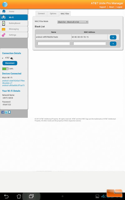 AT&T Unite Pro Web GUI