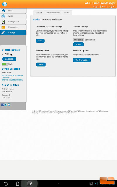 AT&T Unite Pro Web GUI