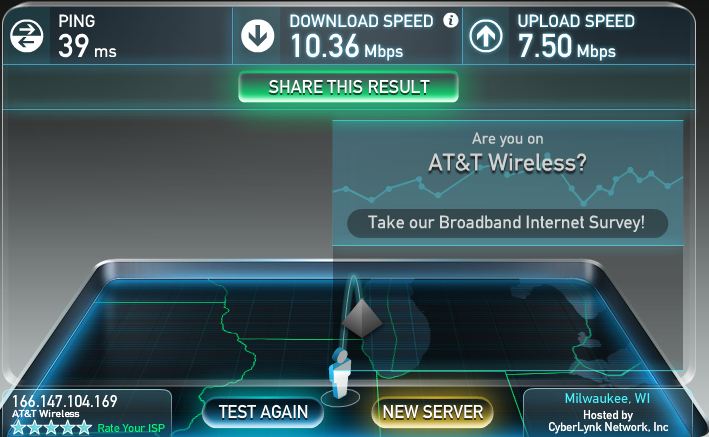 AT&T Unite Pro Speed Test